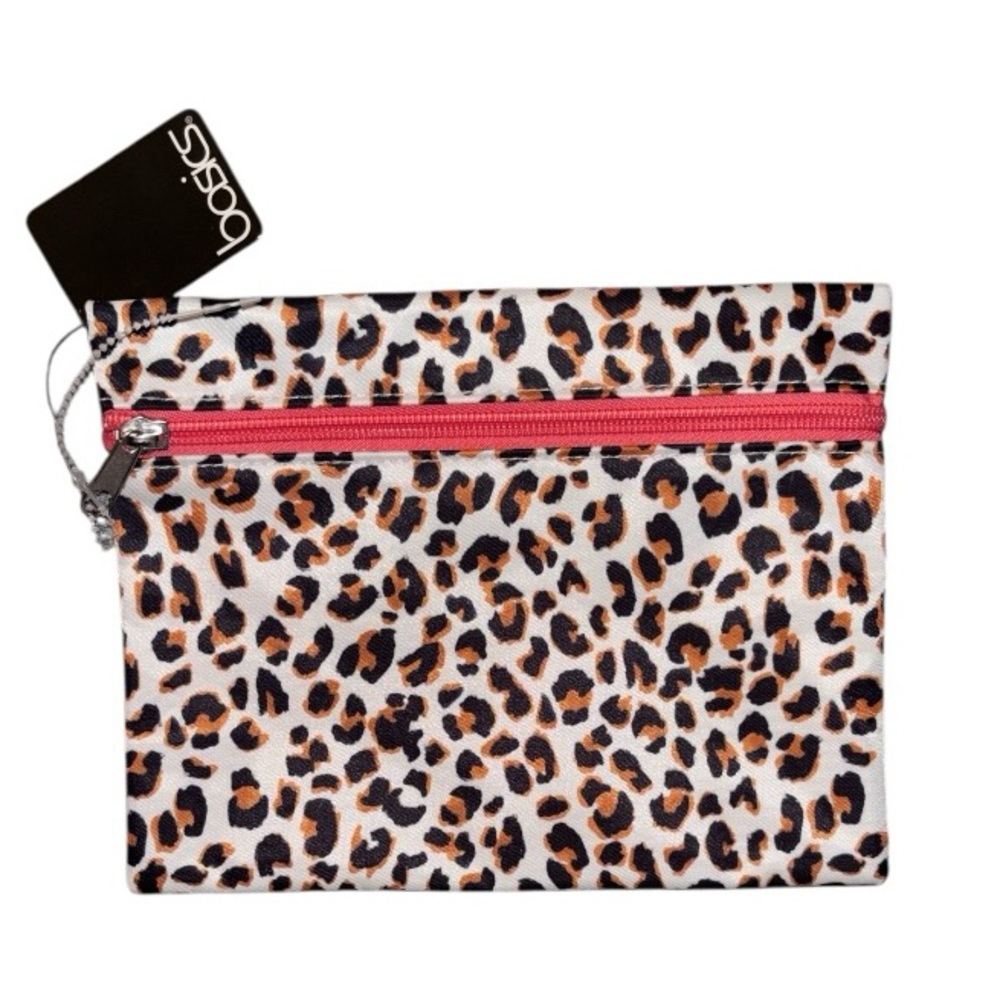 NWT Leopard Print Make up with Coral and Black Accents